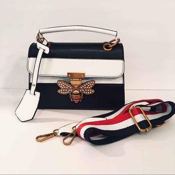 🐝HONEY BEE🐝 JEWELED BEE TOP HANDLE/CROSSBODY BAG - Picture 3 of 8